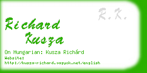 richard kusza business card